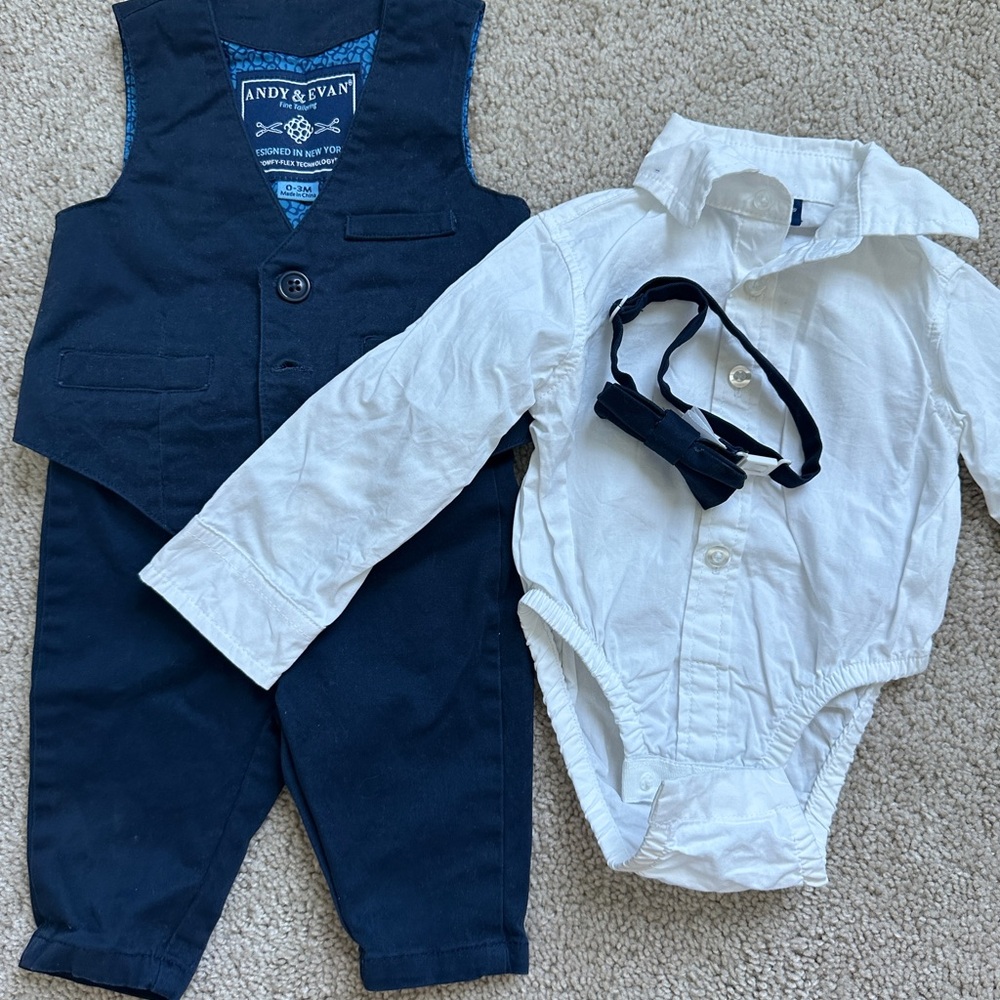 Andy & Evan Navy 4 Piece Suit Set